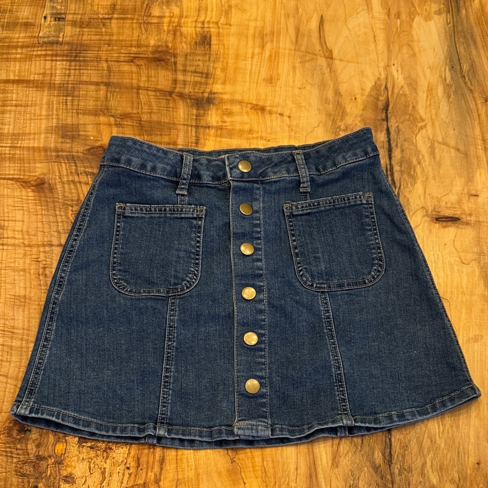 Altar'd State Button-Front Mini Skirt - 90s/Y2K